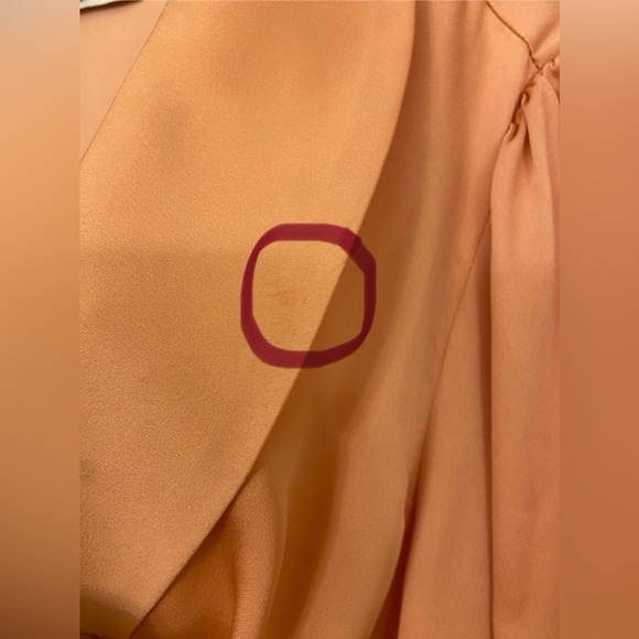 Mac Duggal Long Sleeve Wrap Dress Style 12514 Salmon Pink Size 12 - Picture 6 of 9